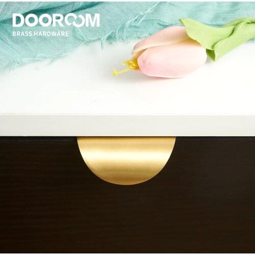 Dooroom Brass Furniture Handles Solid Leaf Shaped Gold Pulls Wardrobe Dresser Cupboard Cabinet Door Drawer Shoe Box Knobs