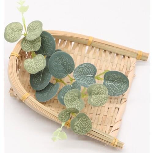 10Pieces Fake leaves artificial Leaf Retro Eucalyptus plant For Floral accessories Flower wall Bouquet decoration