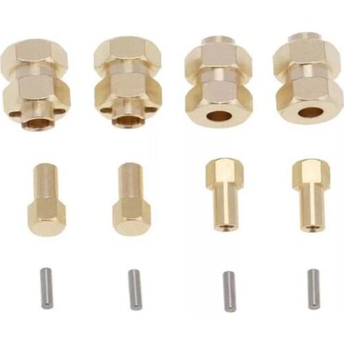 Brass Extended 7mm Hex Wheel Hubs 8mm Thick For Axial Scx24 Upgrades 1/24 Scx24 rc Crawler Car Extend Track Width 5mm