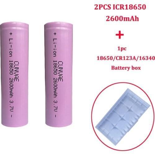 ICR18650 3.7V 18650 Rechargeable Battery Lithium Li-ion batteries dedicated Power battery with 18650 CR123A Storage box