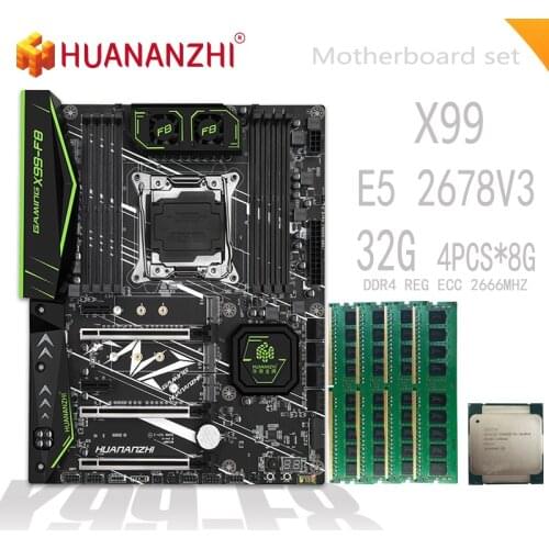 X99 motherboard set LGA2011-3 and LGA 2011 Intel Xeon E5 2630 V3 32GB=DDR4 8GBx4PCS 2400MHz Memory Motherboard Set