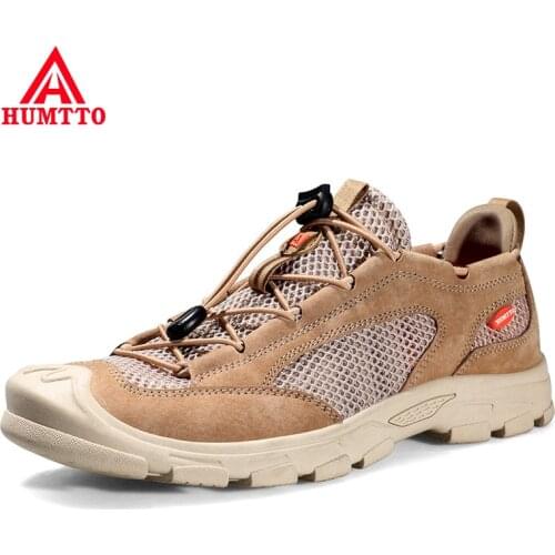 HUMTTO Professional Hiking Shoes Outdoor Climbing Camping Men Boots Mountain Trekking Sneakers Leather Hunting Sport Shoes Mens