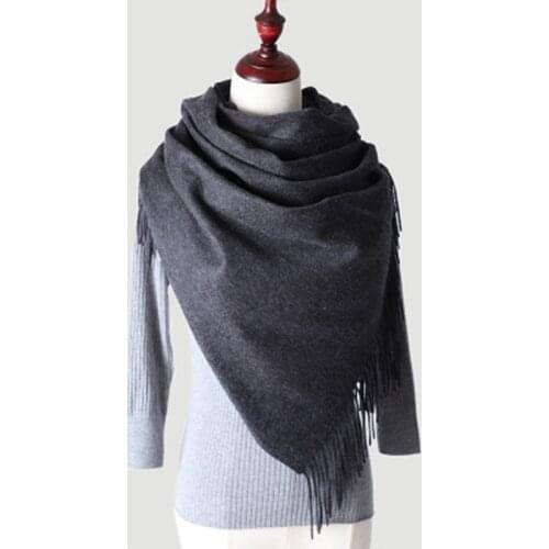 Men Scarf Winter Luxury Brand Cashmere Scarf Wool Shawl Warm Thick Tassels Solid Large Size Stole Pashmina Wrap New 2019