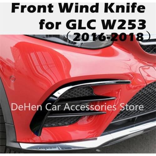 Front fog lamps cover grille slats Sticker for GLC X253 (2016-2020) Mercedes Benz Front Wind Knife Rear Wind Knife Air Knife