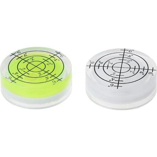 OOTDTY 2pcs 32*12mm Round Bubble Level White Green Bullseye Level Measuring Tool