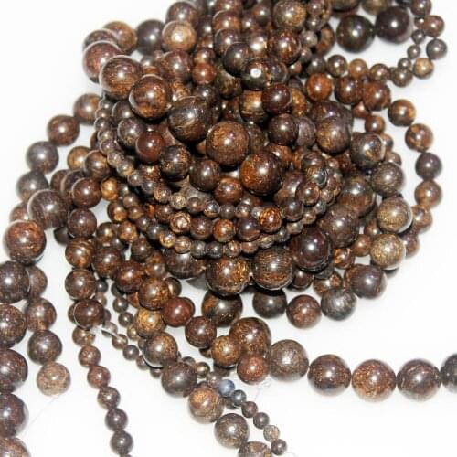 Wholesale Natural Stone Beads Bronzite Round Loose Beads Needlework for Jewelry Making 4mm 6mm 8mm 10mm DIY Bracelet Necklace