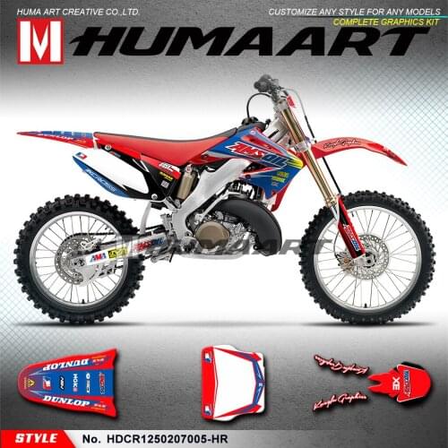 HUMAART Off-Road Decals MX Sticker Kit for CR125 CR250 2002 2003 2004 2005 2006 2007, Customizable