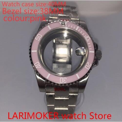 Suitable for NH35 NH36 Miyota 8215 40 mm sapphire glass 904L stainless steel case transparent back with bezel black