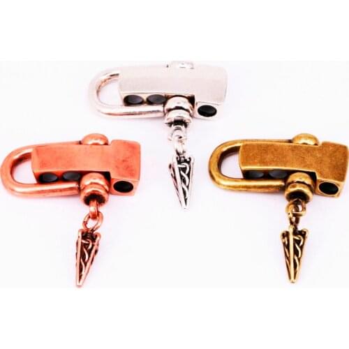 Paracord Buckles 4 Hole Adjustable D Shackle Metal bead U Shaped Clasp for DIY Survival Bracelet Making 38x21mm