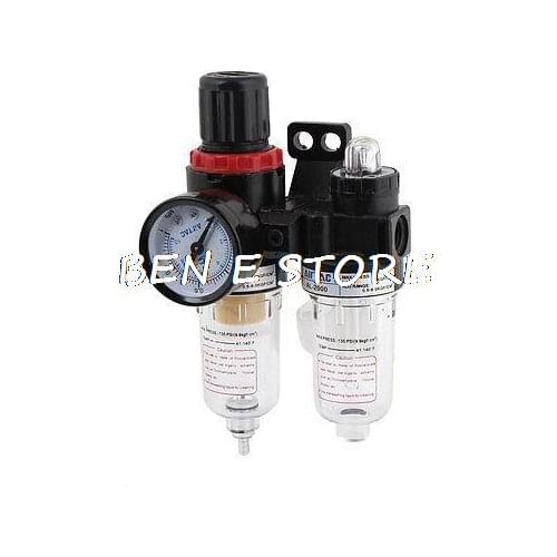 AFC2000 Air Filter Regulator Lubricator Combinated AFR-2000 + AL-2000 with Pressure Gauge