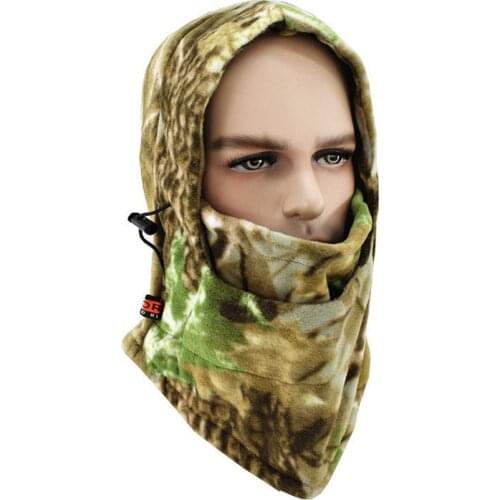 Warm Windproof Hiking Caps Camouflage Hat Neck Helmet Beanies For Men Exercise Bicycle Thermal Fleece Skullies Unisex Hats M031
