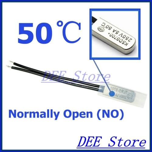 10Pcs/lot 50C Degree Celsius / 122F NO Normal Open Thermal Protector Sensor Thermostat temperature control fuse switch 250V 5A