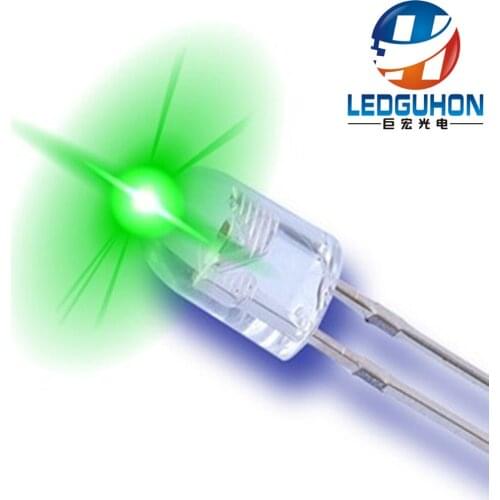 Water clear lens short legs 546 oval green led diodes