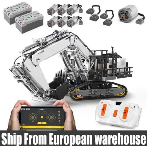 DHL MOC Technical truck Model The Liebherres R-9800 Excavator Truck with 42100 Building Blocks Bricks Kids Toys Birthday Gifts