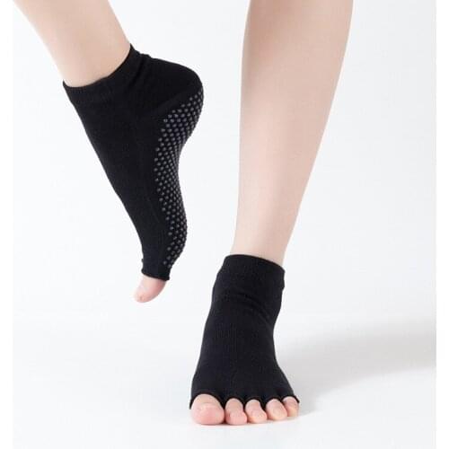 Women Yoga Open-toe Socks Breathable Anti-Slip Silicone Sports Socks Gym Fitness Ballet Slippers Dance Five Finger Socks
