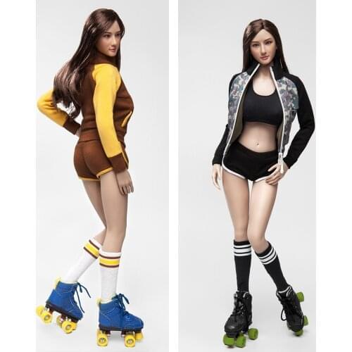 1:6 Female Figure Clothes FGC2017 Roller Girl Female Character Clothes Set with Head Model for 12'' Female Body