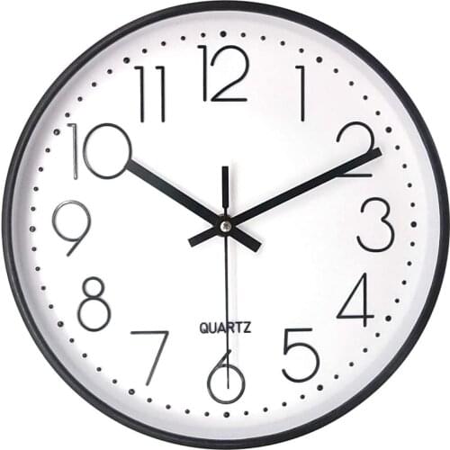 10 Inch Silent Non-Ticking Wall Clock,Battery Operated, Decorative for Kitchen Office School Home Living Room Bedroom