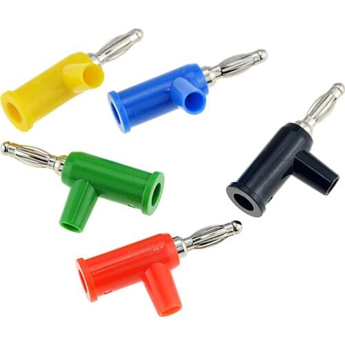 5PCS/Lots Side Screw Connection 4mm Banana Plug Stackable Nickel Plated Speaker Multimeter Banana Plug Connector