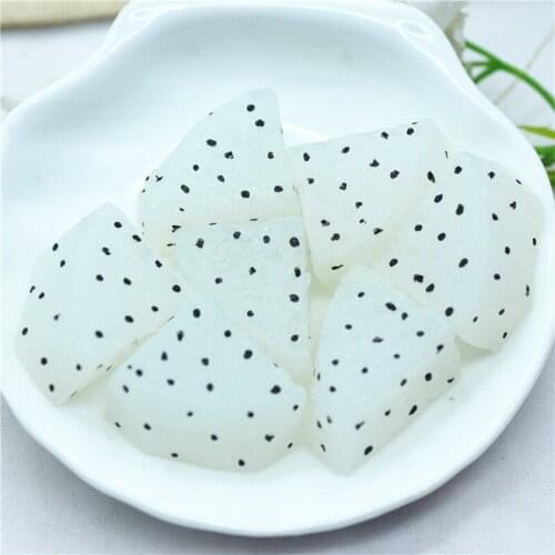 5PCS 7X18mm Resin 3D Fake White Dragon Fruit Platter Miniatures|Resin Dollhouse Miniatures|3D Flatback Fruit Salad Cabochons