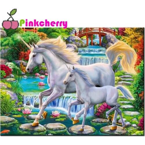 5d diy Diamond Painting unicorns Mosaic Art Diamond Embroidery fantasy Animal Picture Of Rhinestones Cross Stitch k865