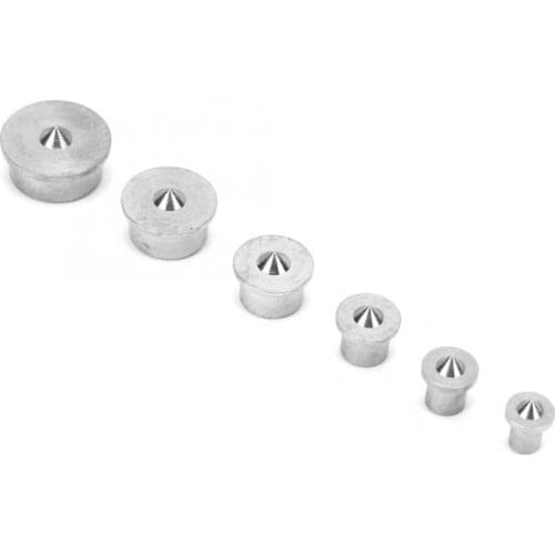6Pcs 4/5/6/8/10/12mm Stainless Steel Dowel Tenon Center Set Woodworking Dowel Center Point Pin Round Wood Hole Drill Bit Locator