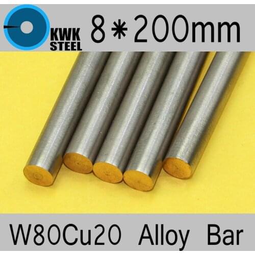 8*200mm Tungsten Copper Alloy Bar W80Cu20 W80 Bar Spot Welding Electrode Packaging Material ISO Certificate Free Shipping