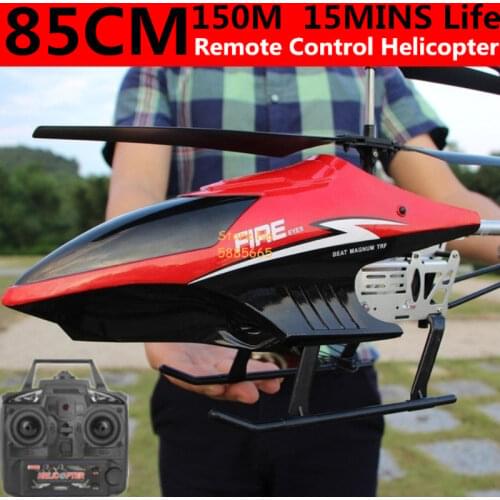 85CM Big Size Alloy Remote Control Helicopter Double Flexible Propeller Anti-crash Body With LED Colorful Light Electric RC Toy