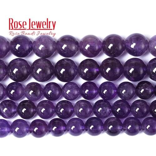 AAAAA Natural Stone Purple Amethysts Crystals Quartz Round Beads 15" Strand 3 4 6 8 10 12MM Pick Size Beads For Jewelry Making