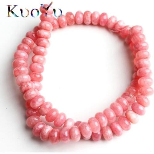 5x8mm Pink Angelite Stone Beads Round Rondelle Loose Spacer Bead For Jewelry Making Natural Stone Diy Perles Bracelet Necklace