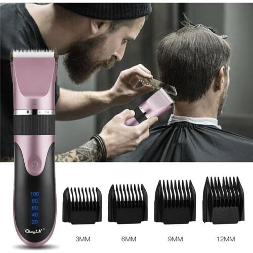 CkeyiN Professional Hair Trimmer USB Rechargeable Hair Clipper Cordless Cutter LED Display Ceramic Blade Barber Haircut Machine