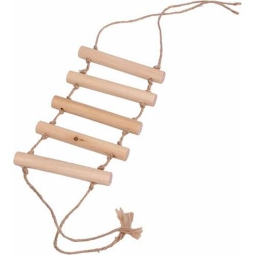 Bird Wooden Ladder Toy Funny Hamster Hanging Swing Parrot Chew Toy Bird Funny Favor Swing Toy Bird Hamster Supplies