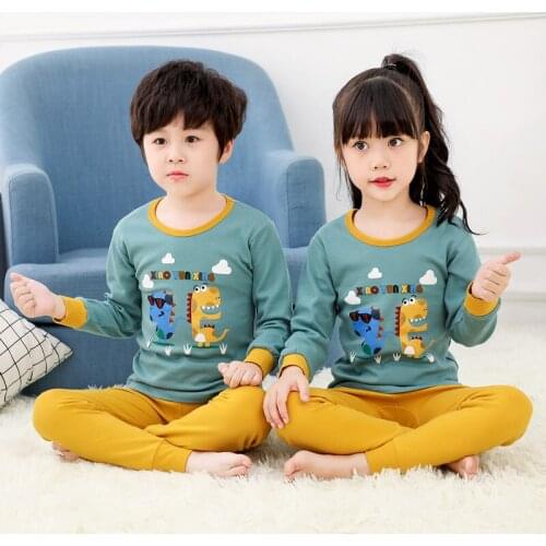 Children Pajamas Baby Clothing Set Kids Unicorn Cartoon Sleepwear Autumn Cotton Nightwear Boys Girls Animal Pyjamas Pijamas Set