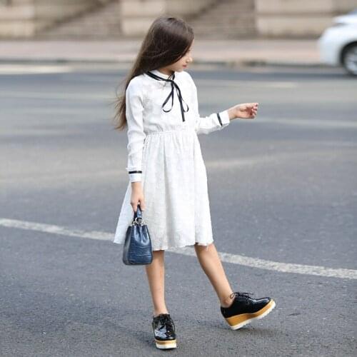 Princess Dress Lace Dress for Girl Party Wedding Birthday Kids Girls Dress Long Sleeve Spring Little Girl Teenage Dress 8 10 12