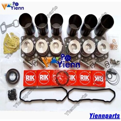 For Mitsubishi S6F Piston Piston Ring Cylinder Liner Full Gasket set For Mitsubishi Forklifts Excavator S6F Diesel Engine Parts