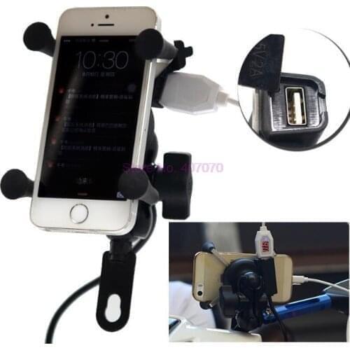 By DHL or Fedex 10pcs 2in1 Universal Car Navigation Support Motorcycle USB Charger For GPS Phone holder MP3 For Iphone