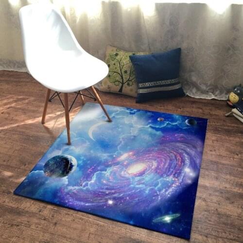 Flannel 3D Printed Galaxy Space Parlor Area Rugs Nordic style Home Large Size Antiskid Carpets for Living Room Bedroom Decor Rug