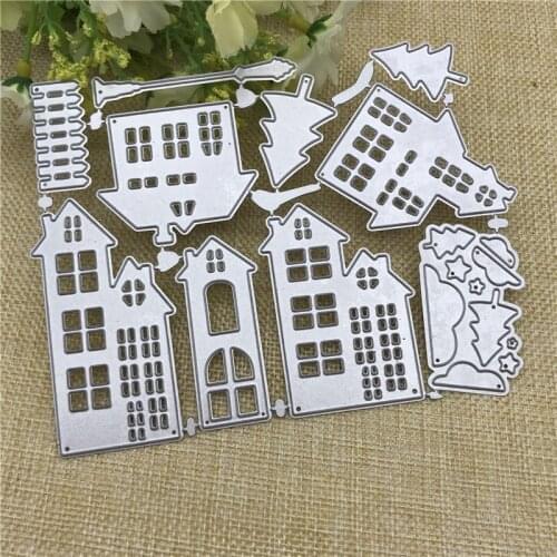City Building Shape Decor Greeting Card Metal Cutting Dies Stencil DIY Scrapbook Paper Photo Album Craft Template Dies