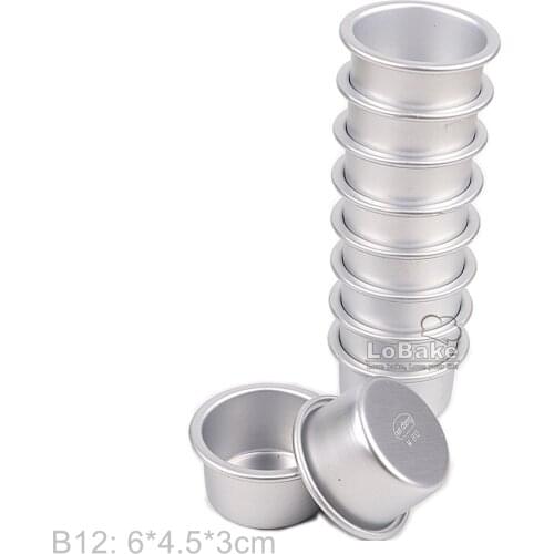 10pcs 6cm mini cup shape aluminum alloy cake cup moulds cheese pie pan jelly tart mold cupcake tin for oven bakeware B12