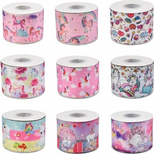 HuangTao 22MM 25MM 38MM 50MM 75mm Printed Pattern on Grosgrain Ribbon for diy ribbon