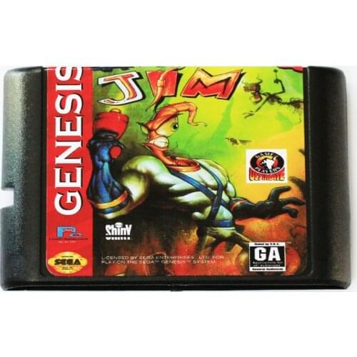 Earth Worm Jim 16 bit MD Game Card For Sega Mega Drive For SEGA Genesis