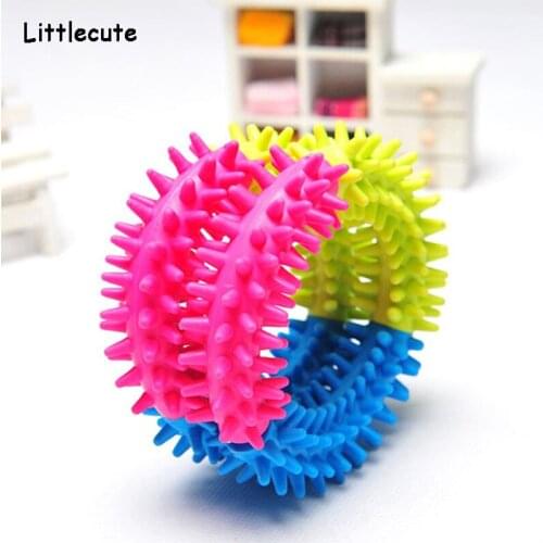 Dog Toys Toothbrush Non-toxic Circle Rubber Pet Toy Puppy Dental Cleaning Teeth Healthy Chew Biting Ring Play Toy Pet Products