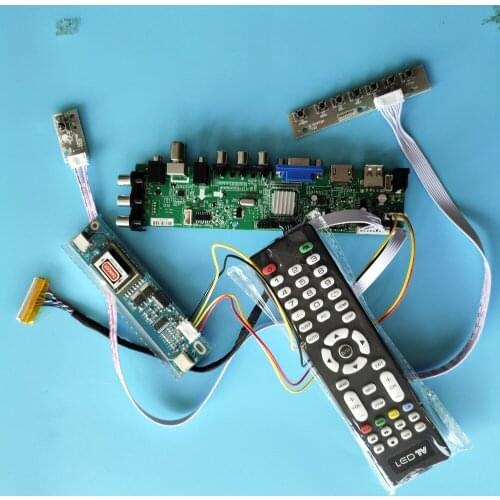 Kit For M185XW01 V5/M185XW01 V8 30pin 2 CCFL HDMI USB LVDS controller board 1366X768 screen Panel digital DVB-T DVB-T2 TV 18.5"