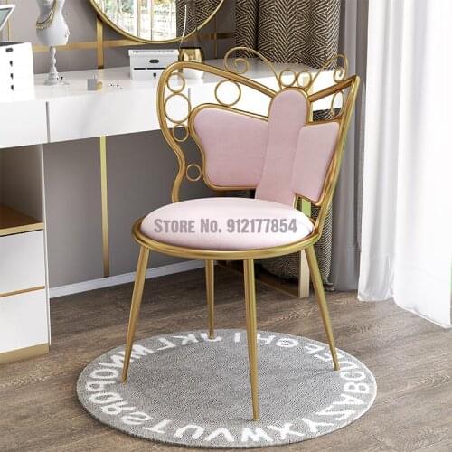 Creative net red ins makeup chair light luxury high-end bedroom girl back chair simple nail dressing table stool