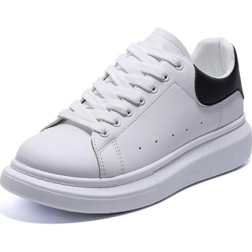 Spring new McQueen same style mens white shoes WOMEN casual breathable sponge cake thick-soled inner increased couple sneakers