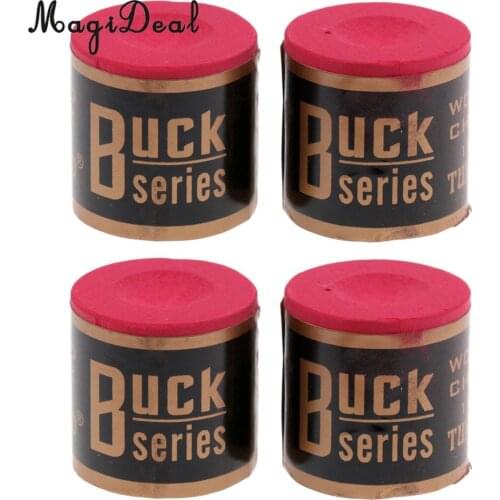 MagiDeal Premium 4 Pieces Snooker Pool Cue Tip Chalk Sets Billiard Accessories Red