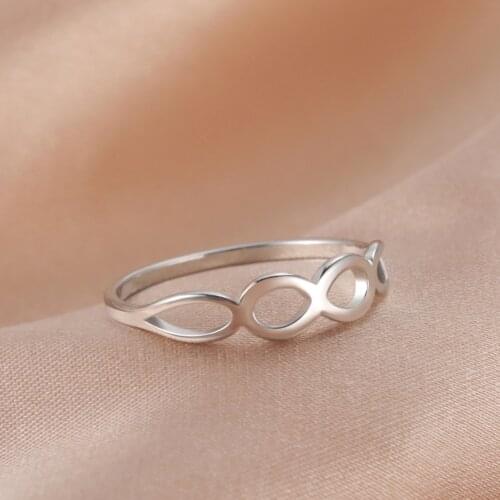 COOLTIME Minimalist Geometry Rings for Women Gold Color Stainless Steel Finger Rings Fashion Jewelry Wedding Anniversary Gifts