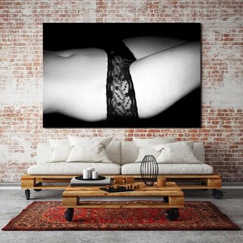 Model With Lingerie Black White Retro Wallpaper Art Canvas Poster Painting Wall Picture Print Home Bedroom Decoration Framework