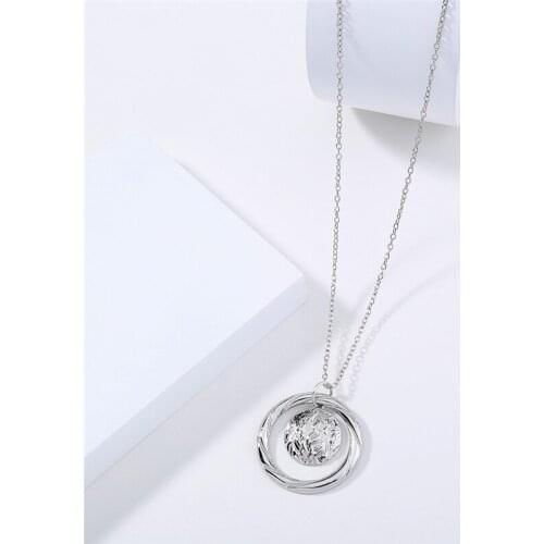 Trendy Unique Creative Flame Burning Texture Necklace Silver Color Mens Necklaces Couples Jewelry Accessories Gifts