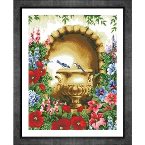 A corner of the garden cross stitch kits city pattern design 18ct 14ct 11ct unprint canvas embroidery DIY needlework