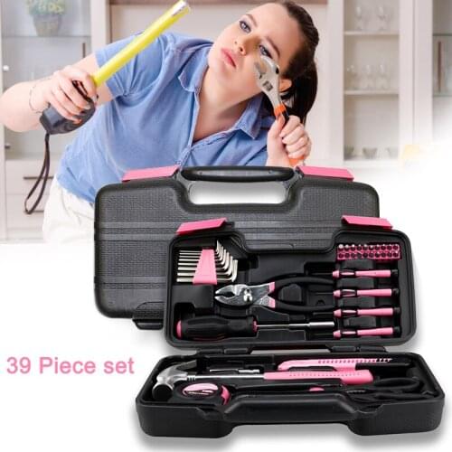 Hand Tool Set 39 Piece General Household Tool Set in Toolboxes Storage Case for Home Repairs In Stock